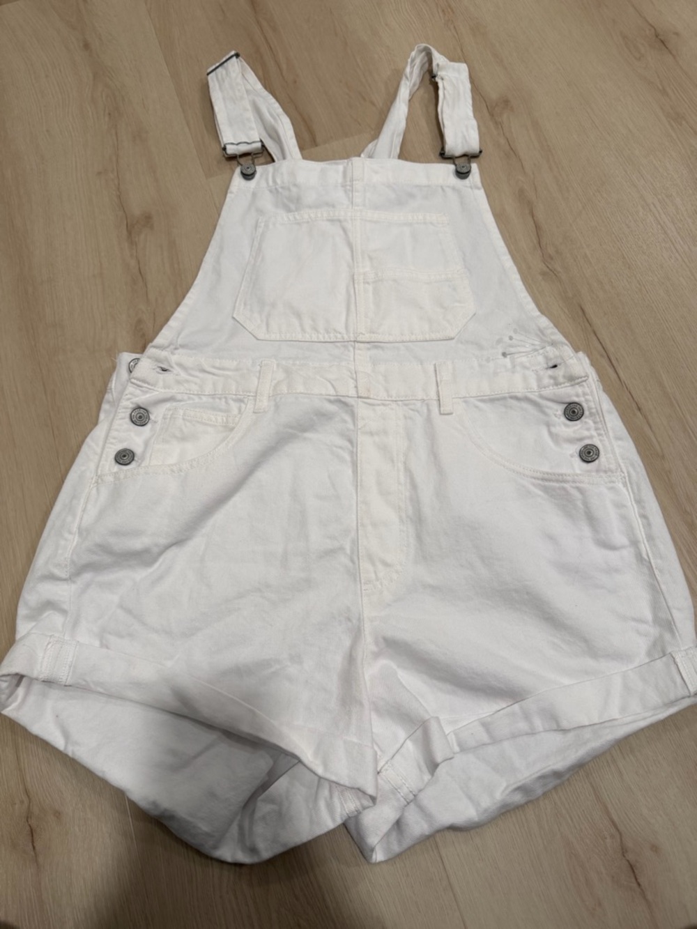 We The Free White Denim Overall Dress